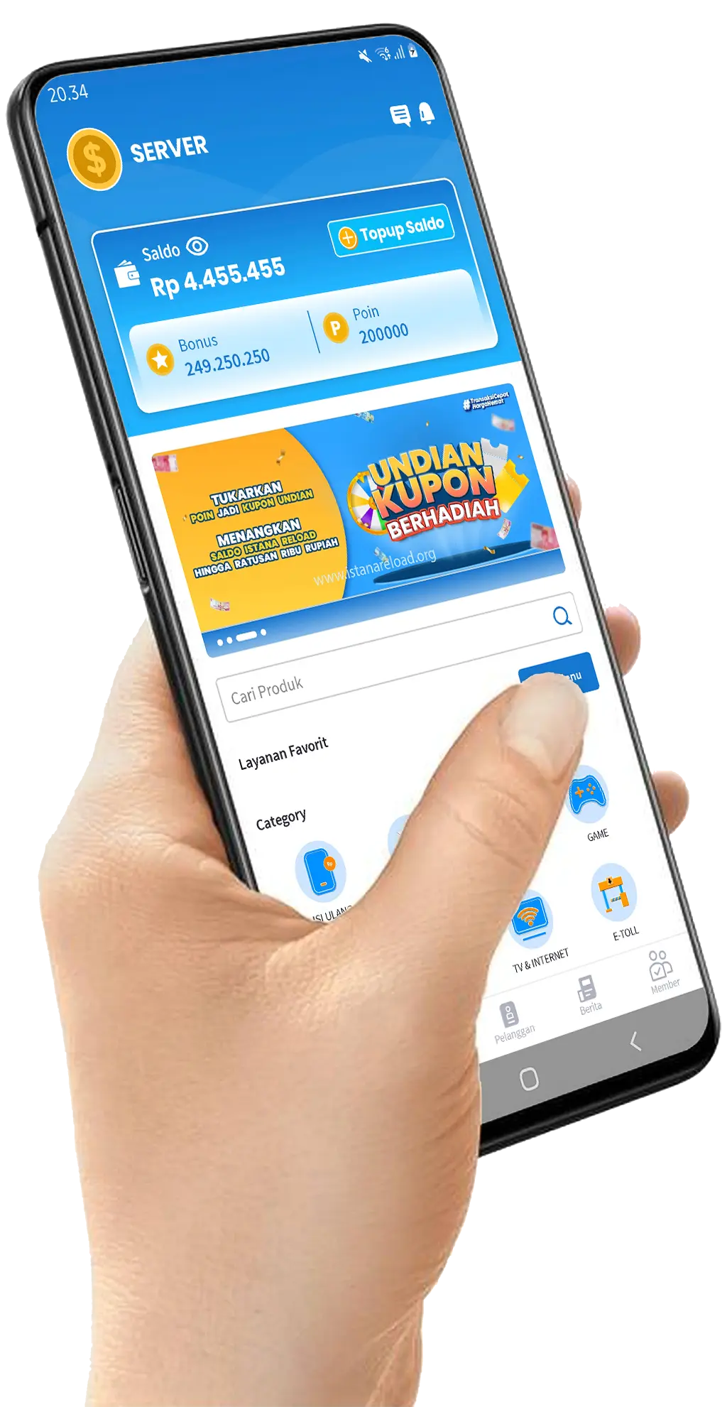 Aplikasi Istana Reload untuk transaksi pulsa dan PPOB